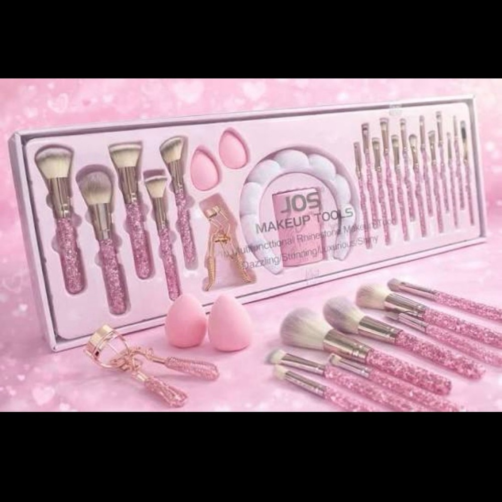 Pink Glitter Professional / Luxury Makeup Brush & Tools Set